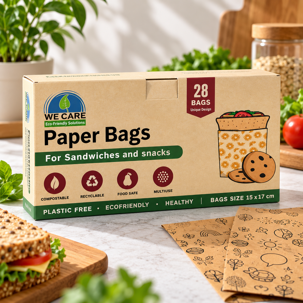 Small Paper Bags – Oranges design